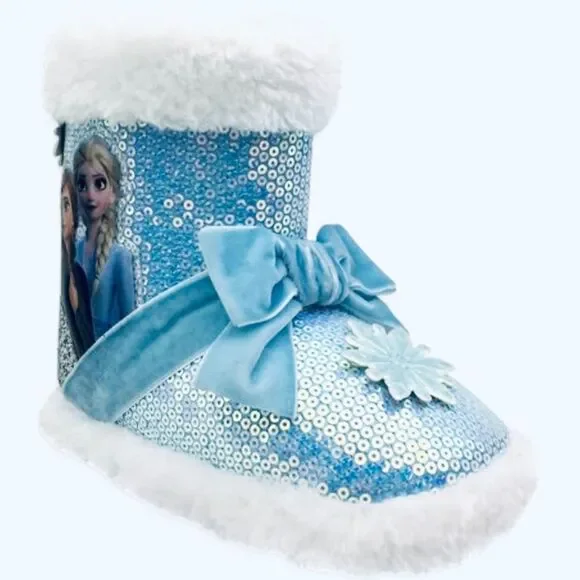 NWT Disney Sz 9-10 Toddler Girl’s Frozen Anna & Elsa Cute Cozy Fur Booties Boots - Picture 8 of 8